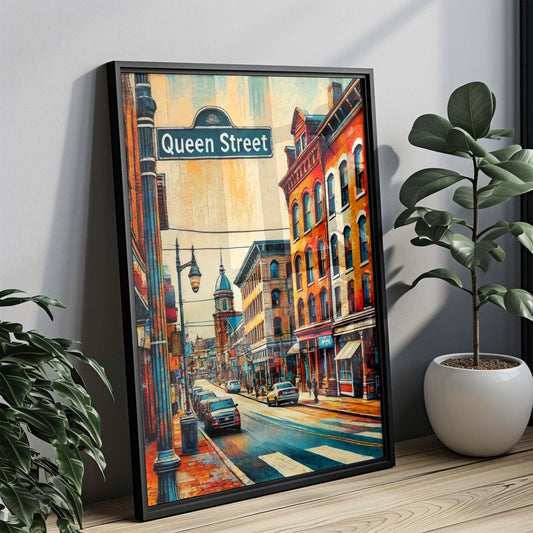 Queen St Print Lancaster Wall Art, Pennsylvania Travel Poster, Housewarming Gift, Lancaster Artwork, Queen Street Home Decor