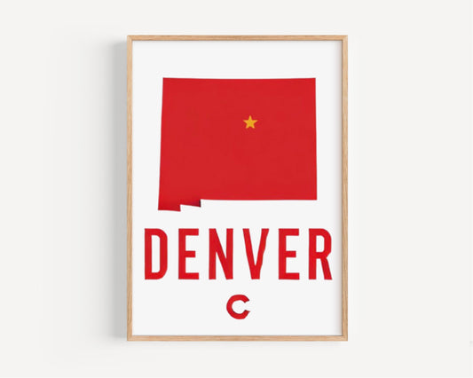 Denver Wall Art Print - Colorado Travel Decor, Home & College Gift, Modern Housewarming Artwork, Stylish CO Map Poster