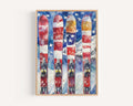 American Skiing Poster Patriotic - USA