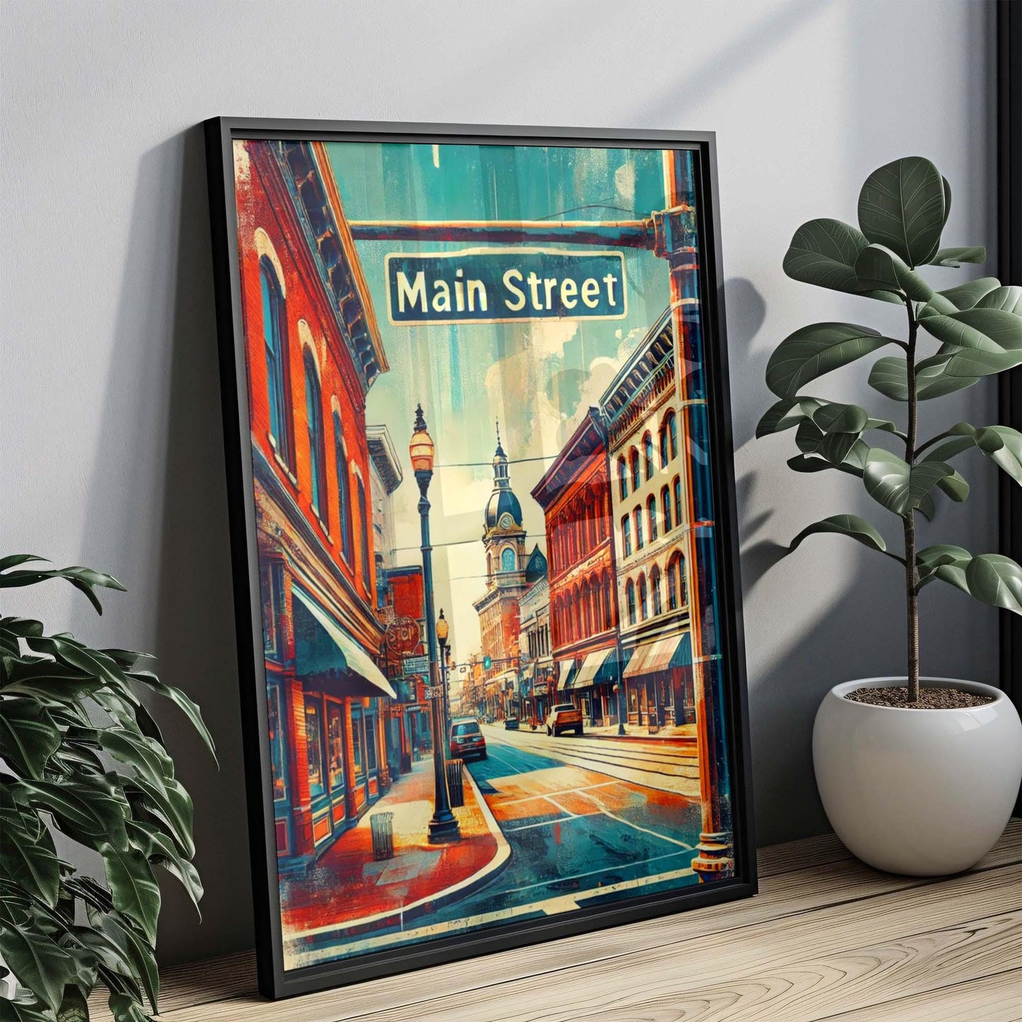 Main St Print Lancaster Artwork | Travel Poster Wall Art | Pennsylvania Gift & Housewarming Decor