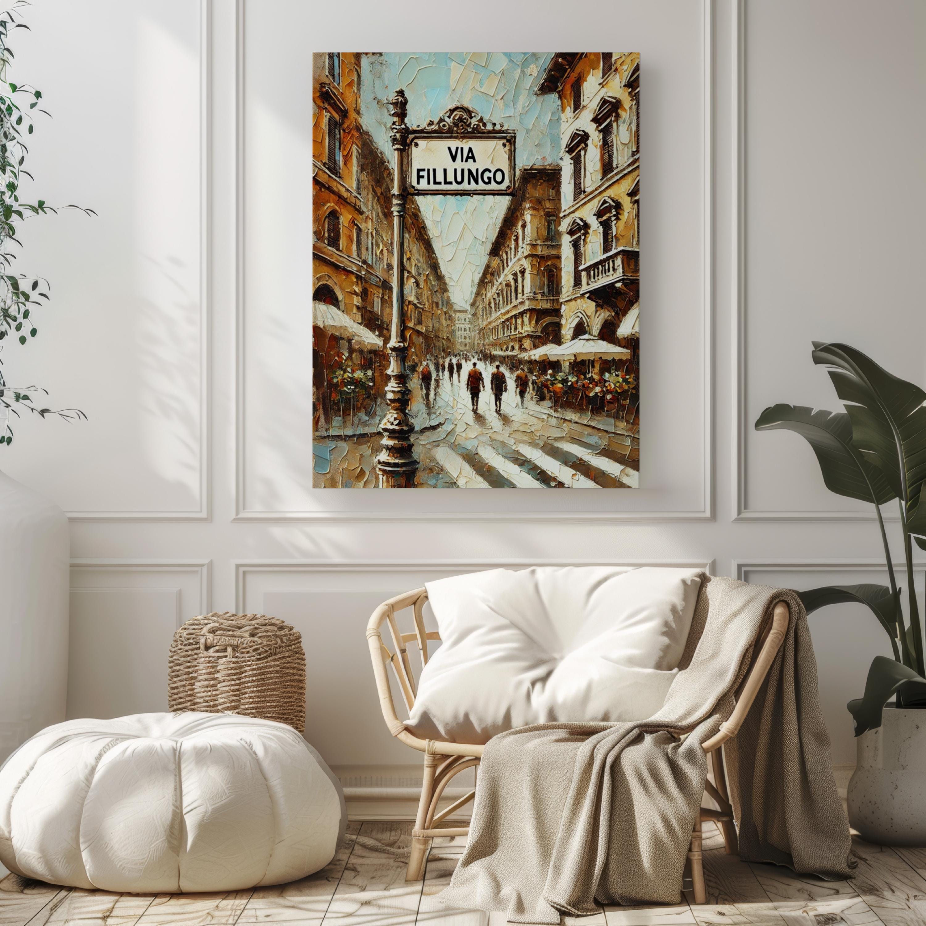 Via Fillungo Print Medieval - Lucca, Italy