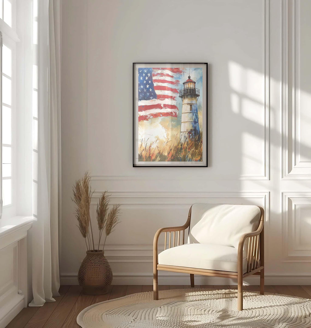 Lighthouse Wall Art Patriotic - USA