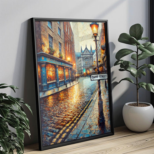 Ireland Dame St Wall Art, Dublin Print Travel Poster, Ireland Gift, Housewarming Decor, Irish Artwork, City Map Wall Decor