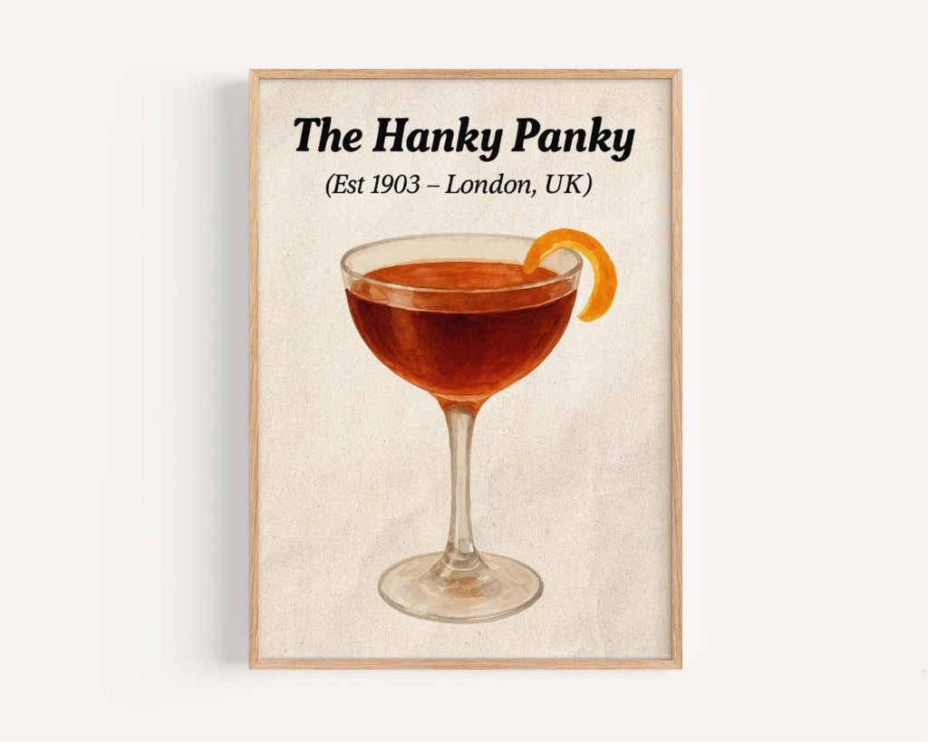 Hanky Panky Cocktail Poster Retro - London, United Kingdom