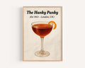 Hanky Panky Cocktail Poster Retro - London, United Kingdom