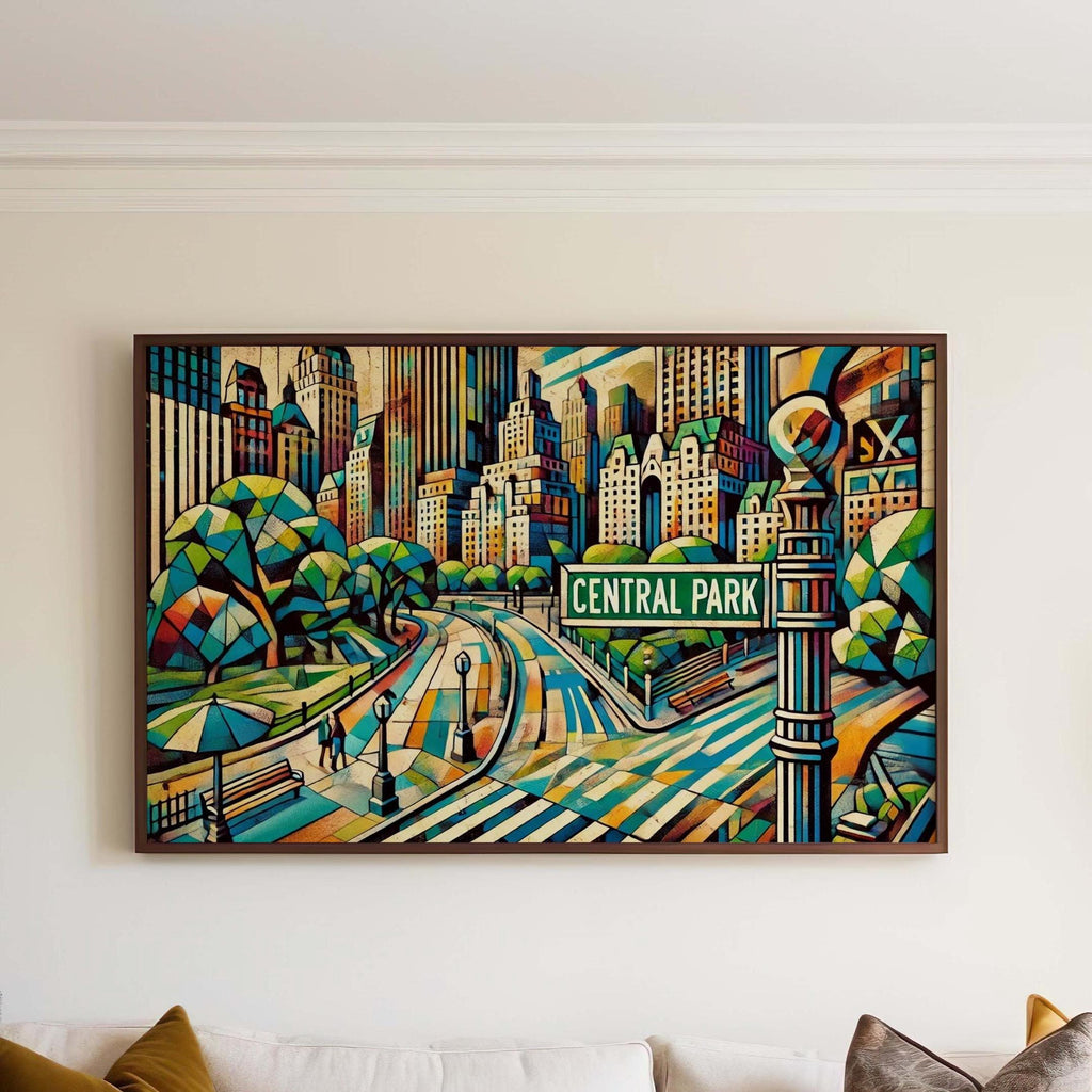Central Park Print: Manhattan Wall Art, New York City Travel Poster, NYC Gift, Housewarming Decor, Urban Landscape Illustration