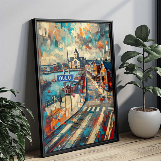 Oulu Art Wall Print - Finland City Travel Poster, European Home Decor, Housewarming Gift, Scandinavian Wall Art, Oulu Finland Map Print