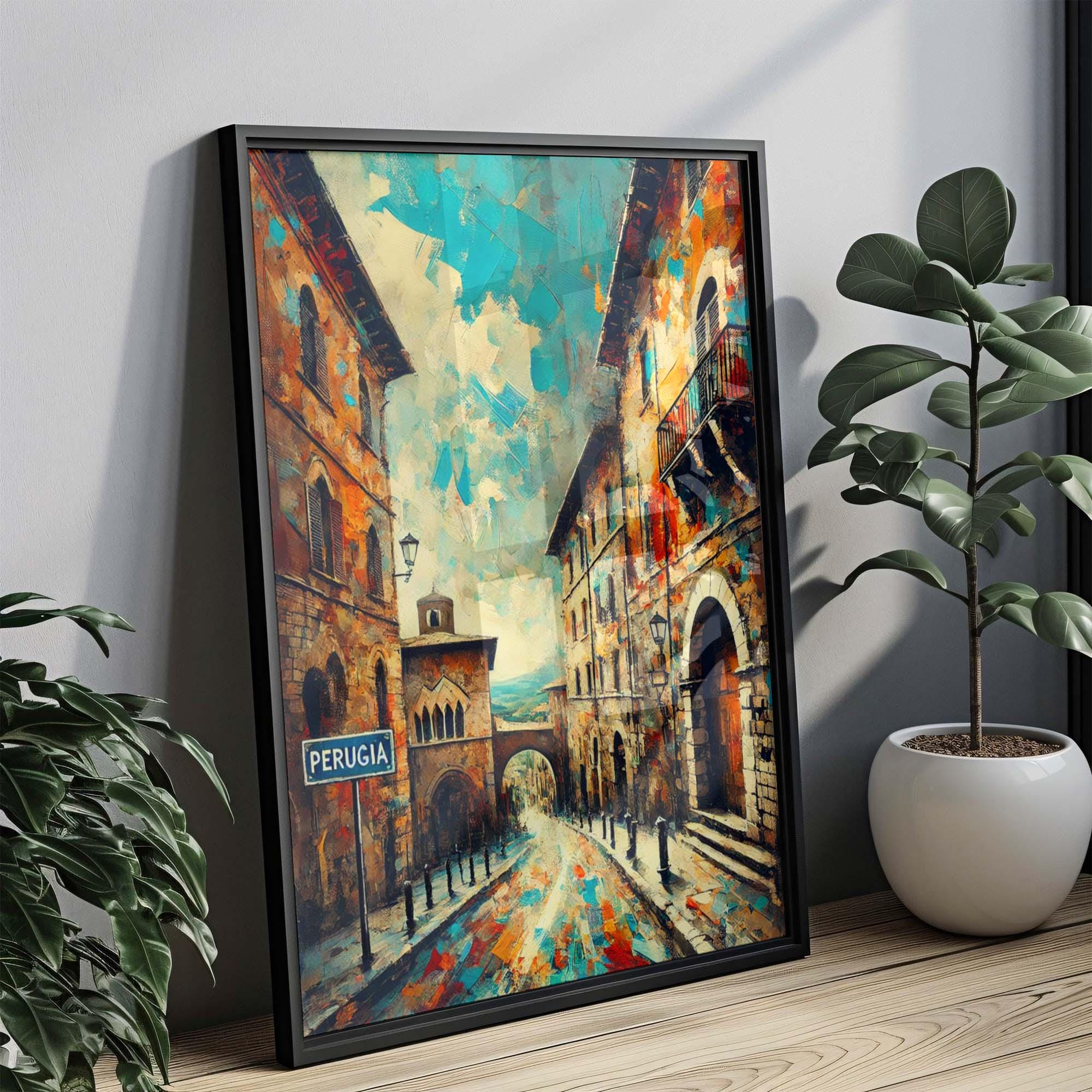 Perugia Art Print - Italian Wall Art, Travel Poster, Perugia Artwork, Europe Gift, Housewarming Decor, Italy Travel Wall Decor