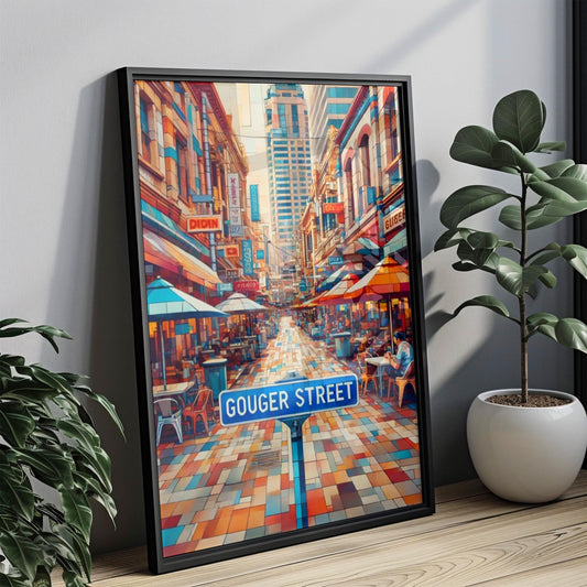 Gouger Street Wall Art, Adelaide Print, Australia Decor, Cityscape Travel Poster, Lively Market Scene, Personalized Gift, Housewarming Gift