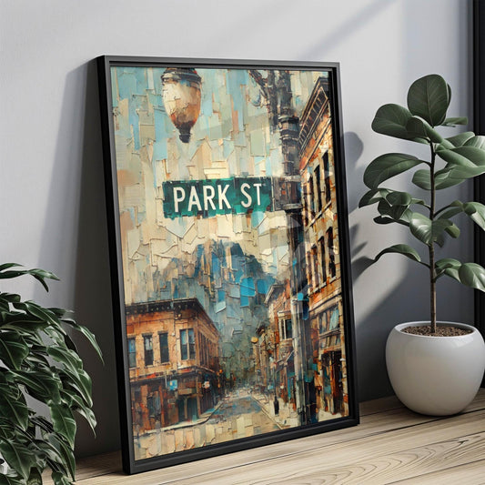 Park Street Wall Art, Butte Print, Montana Art, “City” Gift, Travel Souvenir, Travel Poster,  “State” Art, PERSONALIZED GIFT