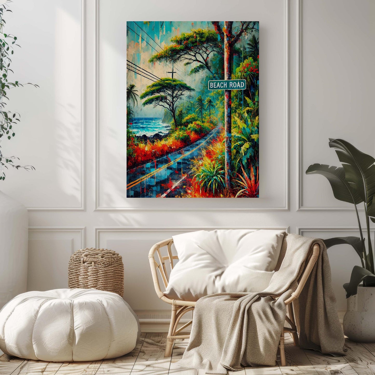 Puna District Art Beach Road Wall Art Print - Hawaii Travel Poster, Big Island Gift, Tropical Home Decor, Housewarming Gift