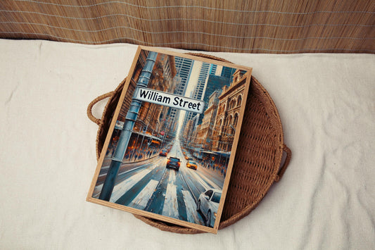 Street Print William St Wall Art - Sydney Travel Poster, Australian Decor, Housewarming Gift, Modern Urban Art, Cityscape Print