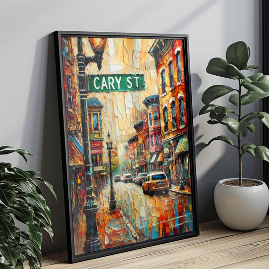 Virginia Art, Cary Street Wall Decor, Richmond Street Scene, Travel Souvenir, Vintage City Print, Eclectic Urban Artwork, Gift for Travelers