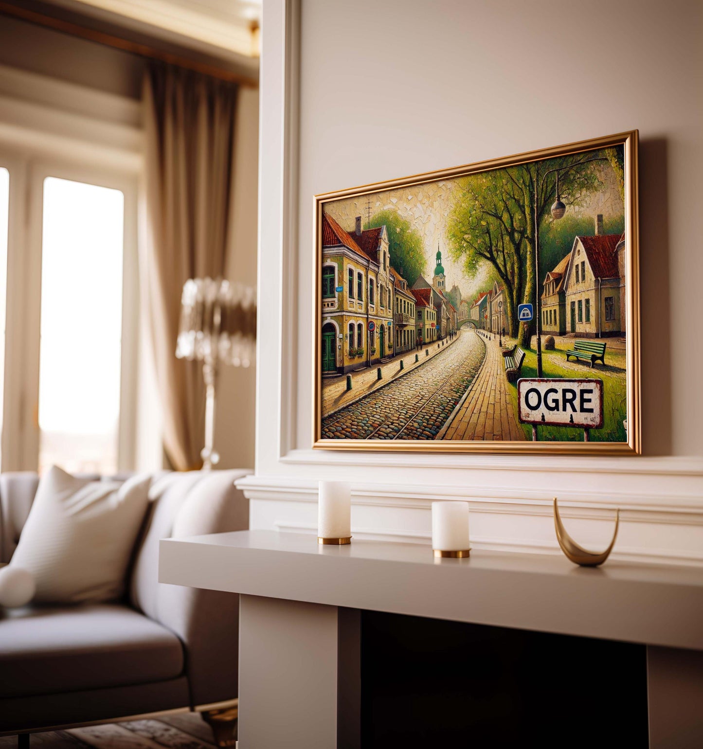 Ogre Latvia Wall Art: Baltic Folk Art, Travel Souvenir