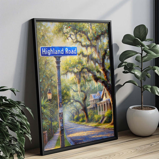 Highland Road Print | Abstract American Landscape USA Wall Art | Patriotic United States Poster for Home Decor