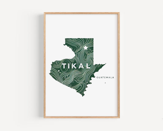 Guatemala Tikal Wall Art Print – Travel Home Decor, Guatemala Gift & Housewarming Artwork for Living Room