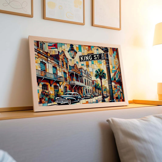 King Street Wall Art Charleston Cubism Print, Travel Poster, Modern Housewarming Gift, Charleston Gift, Unique Travel Print Decor
