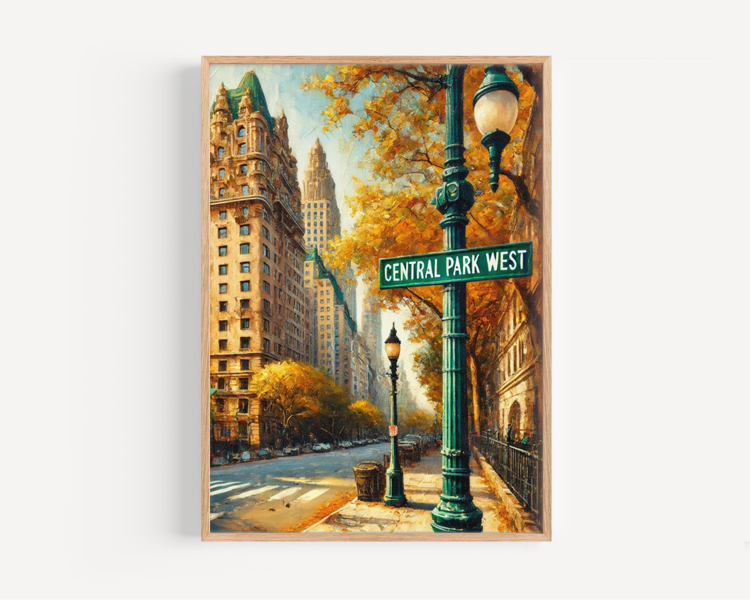 Central Park West Oil Painting Art Print: Manhattan NYC Travel Poster