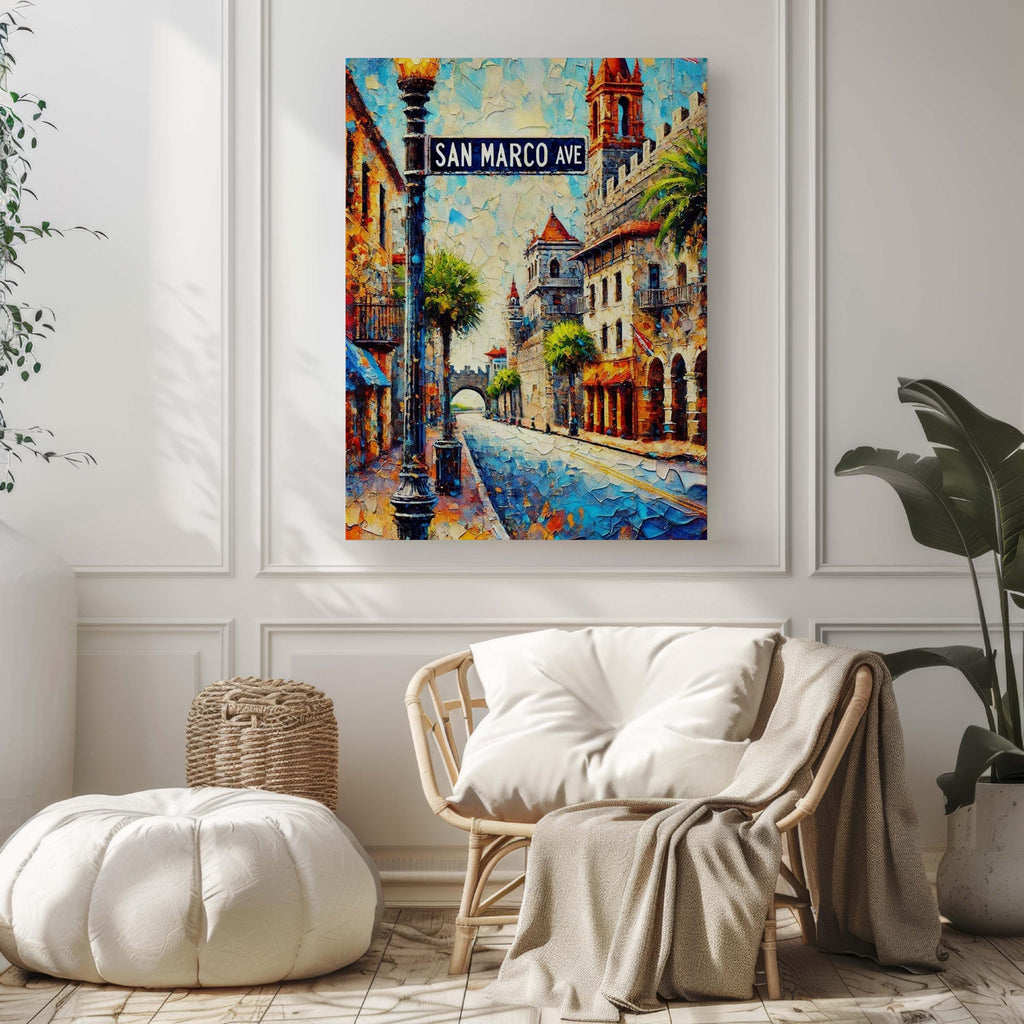 San Marco Avenue Print Decor - St. Augustine, Florida, USA