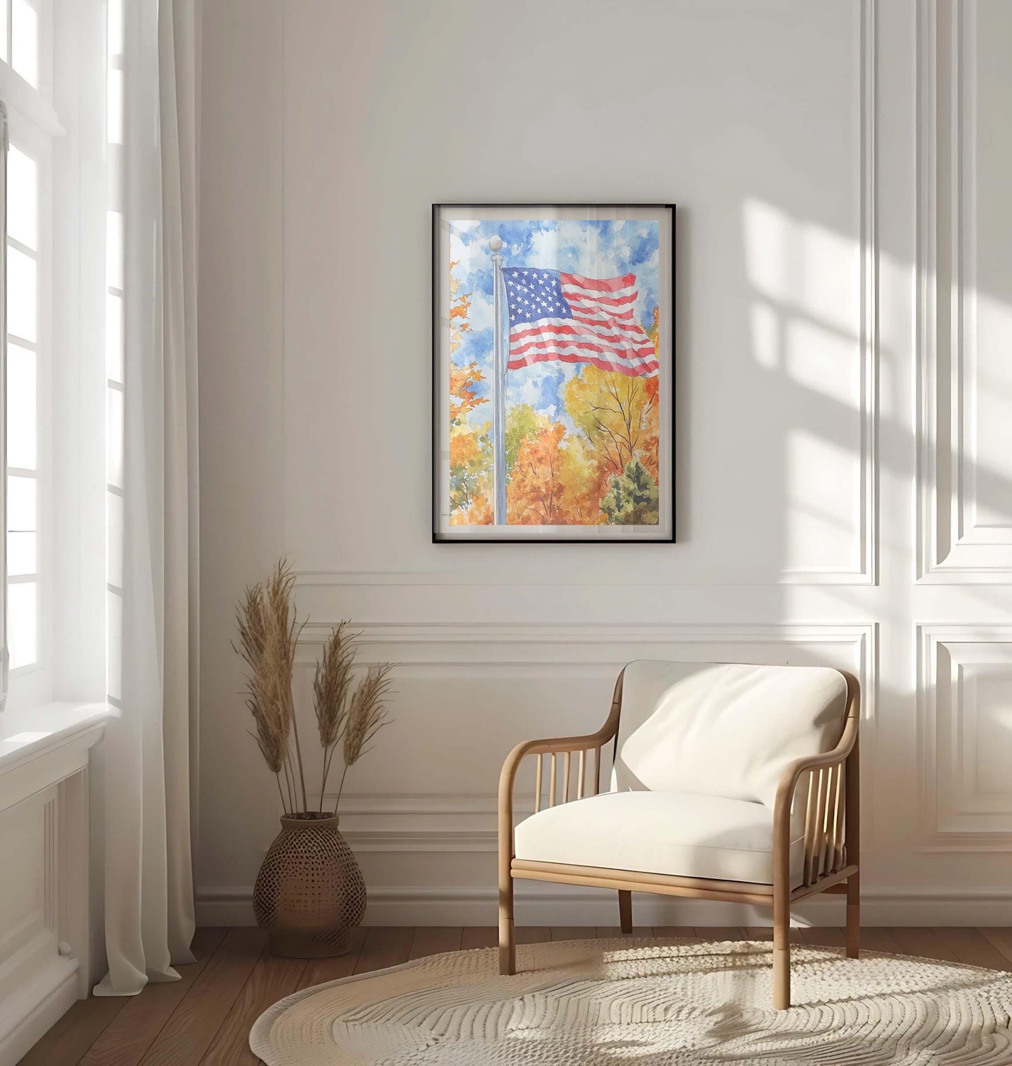 American Flag Artwork | USA Wall Art Patriotic Print | United States Home Decor | American Flag Poster for Living Room or Office
