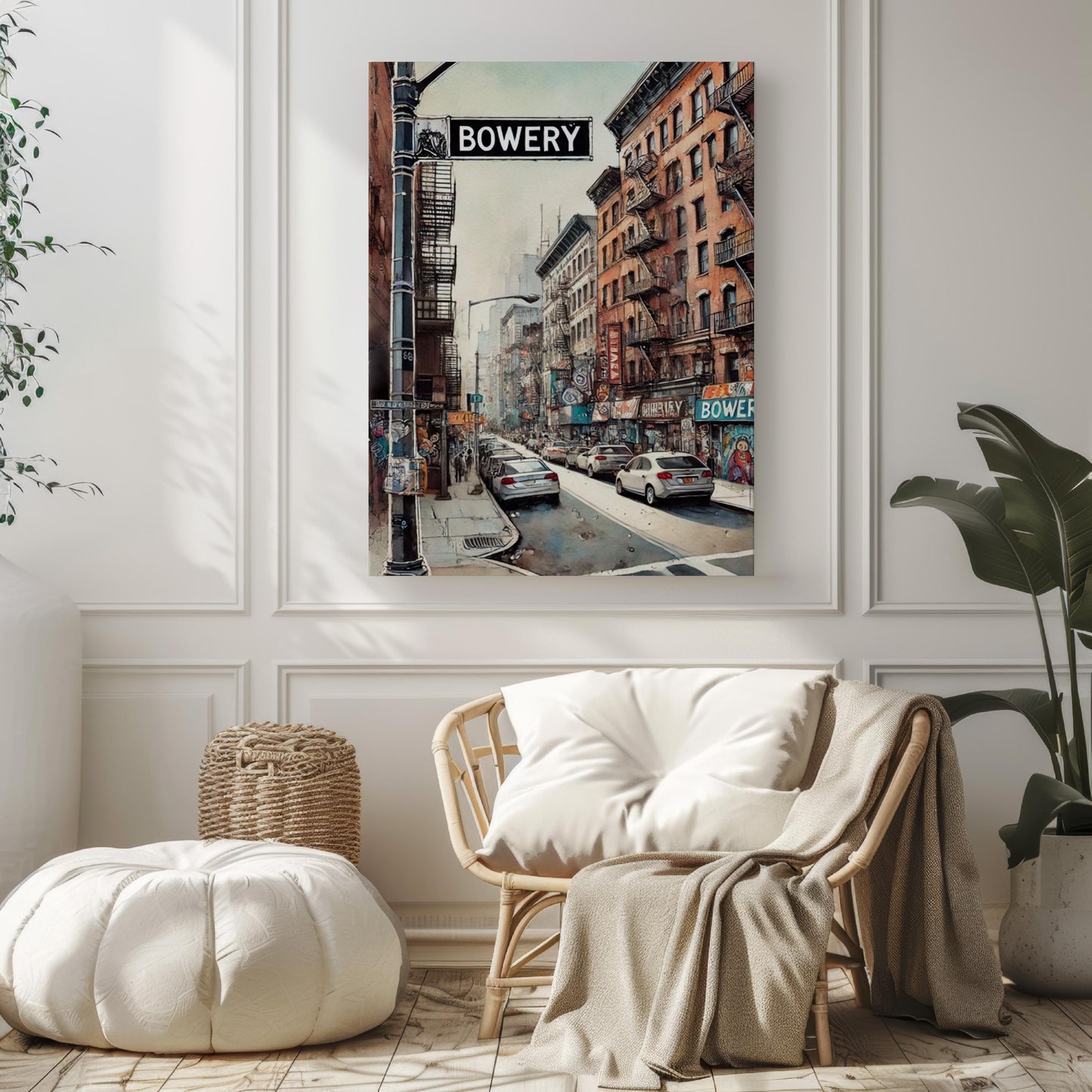 Bowery Manhattan Street Sign Print, Vintage New York City Art
