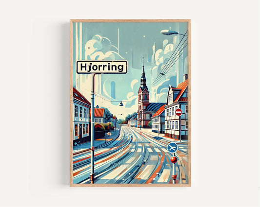 Hjorring Art Print - Denmark City Wall Art, Travel Poster, European Home Decor, Housewarming Gift, Scandinavian Travel Print