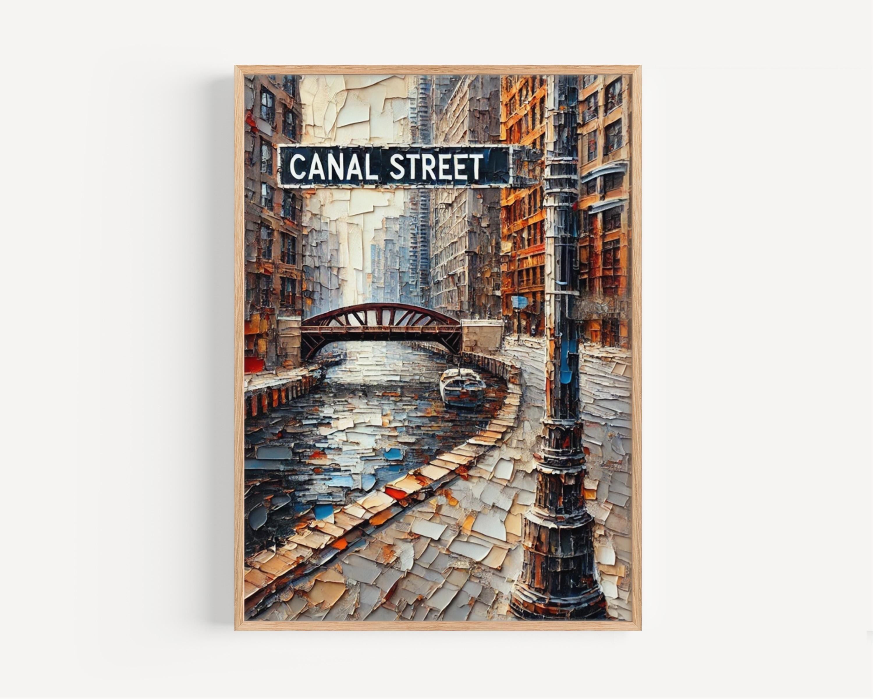 Canal Street Wall Art Chicago Print Illinois Artwork Travel Poster Personalized Gift Urban Cityscape Decor