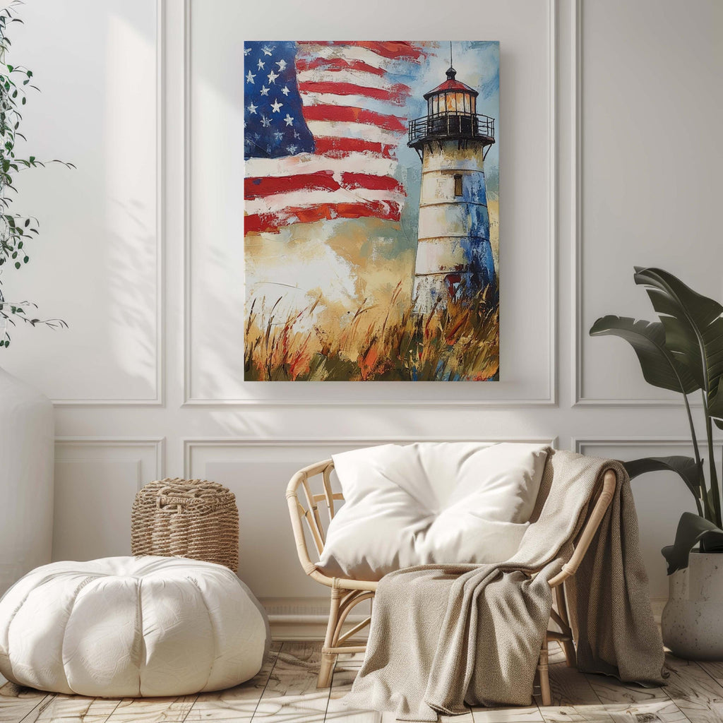 Lighthouse Wall Art Patriotic - USA