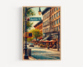 Austin Street Oil Painting Art Print: Forest Hills Queens NYC Travel Poster