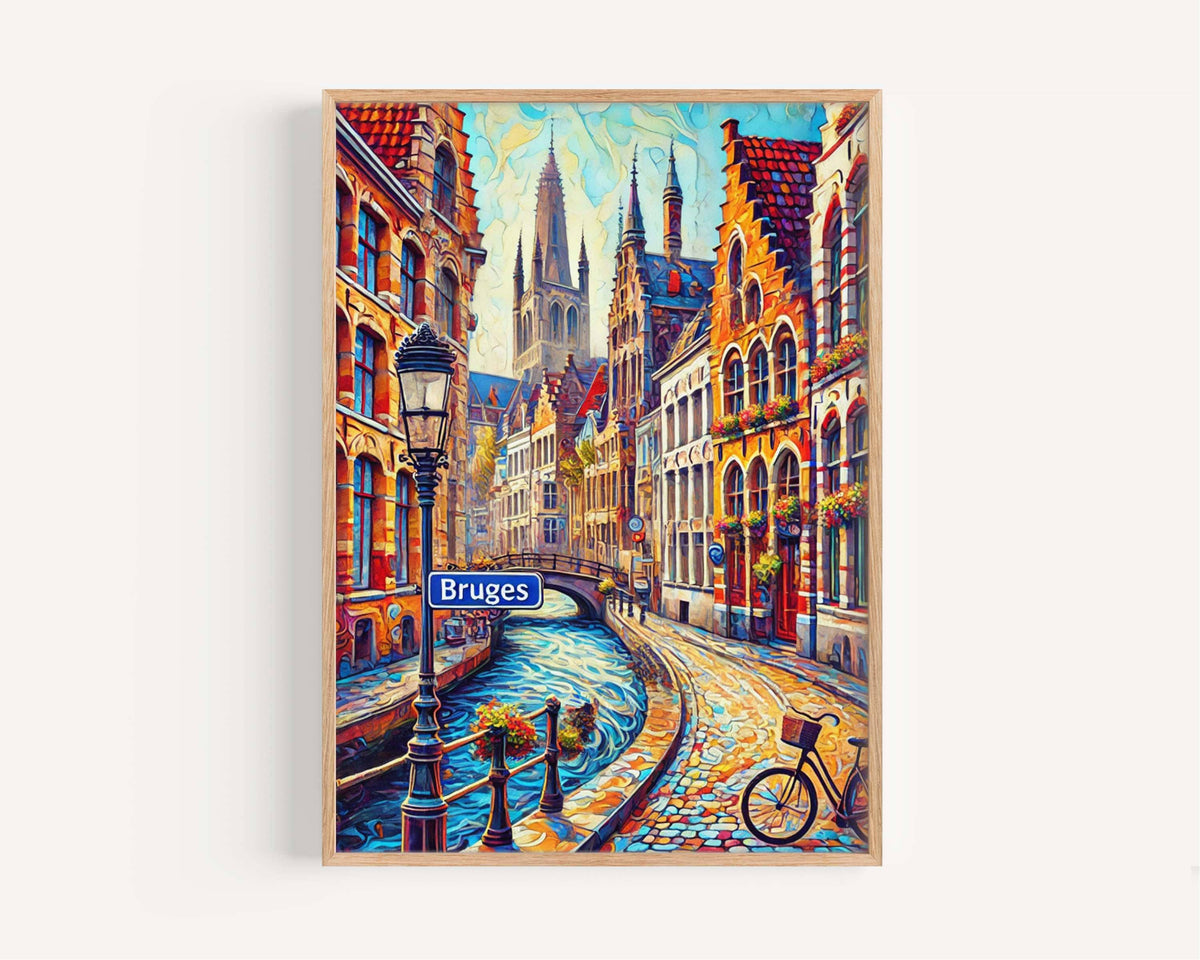 Bruges Wall Art Vintage - Bruges, Belgium