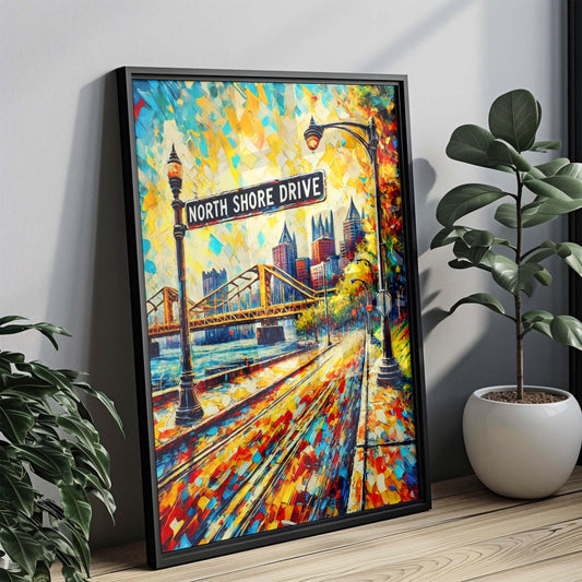 North Shore Drive Wall Art - Pittsburgh Travel Print, PA Art Poster, Housewarming & Gift Decor, North Shore Drive Print