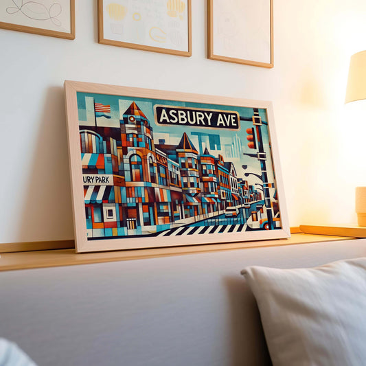 Asbury Park Art Print - Asbury Avenue Wall Art, Travel Poster, New Jersey Gift, Housewarming Decor, Coastal Home Accent