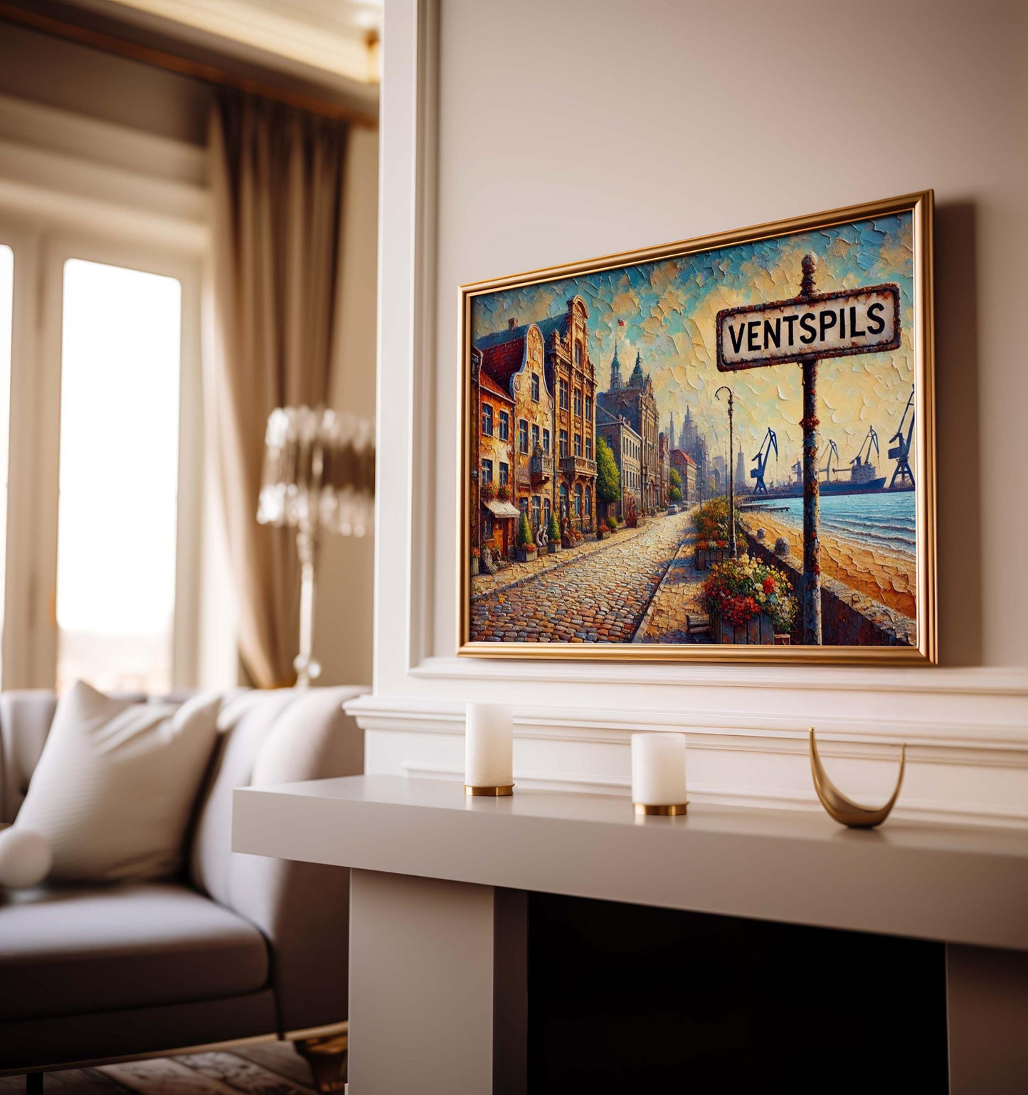 Ventspils Latvia Print: Baltic Seaside Art, Coastal Decor