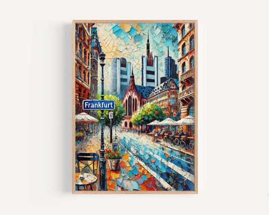 Frankfurt Art Print - Germany City Wall Decor, Travel Poster, European Home Gift, Housewarming & German Cityscape Illustration