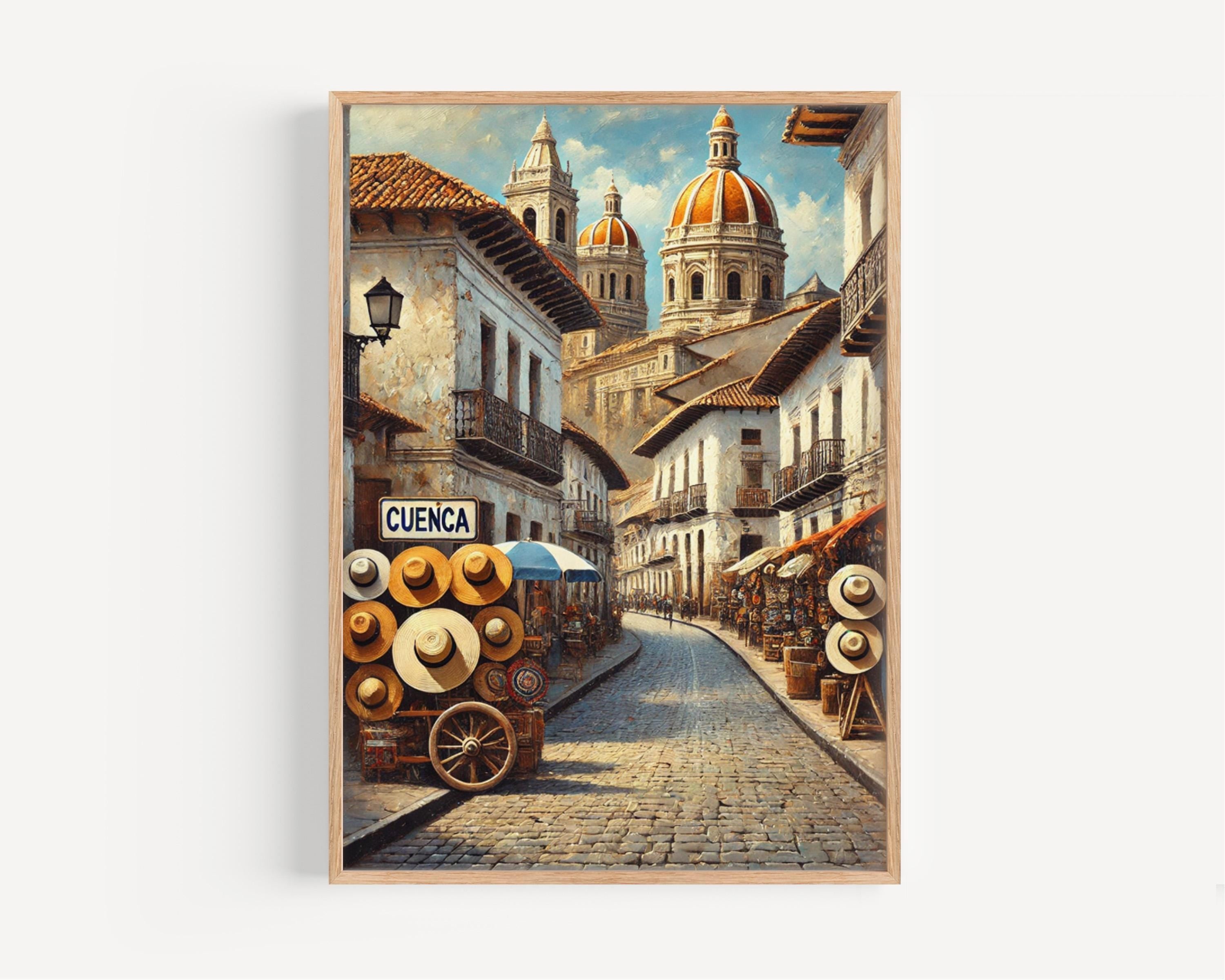 South American Ecuador Cuenca Wall Art Print – Travel Poster, Ecuador Gift & Home Decor, Housewarming Art, Ecuadorian Culture Design