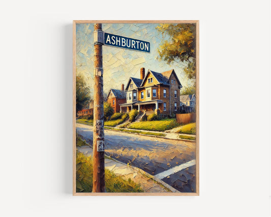 Baltimore Wall Art Ashburton Print Travel Poster Maryland USA Decor Housewarming Gift Baltimore Travel Print