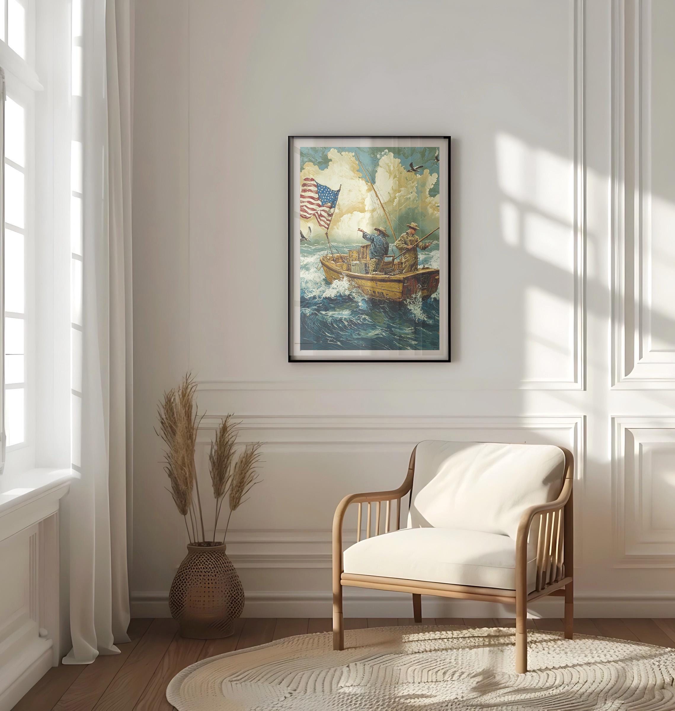 Fishing Wall Art Patriotic - United States