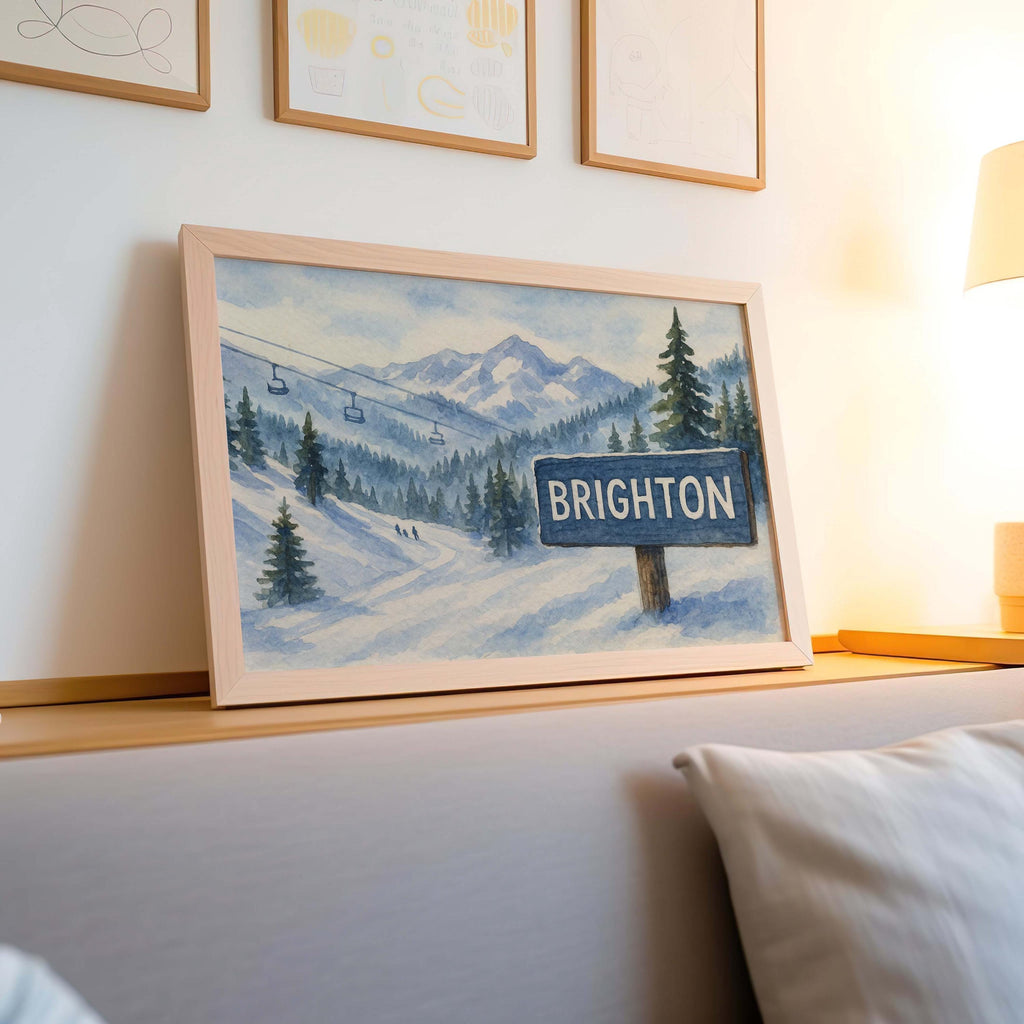 Brighton Ski Resort Map Wall Art - Brighton, Utah, USA