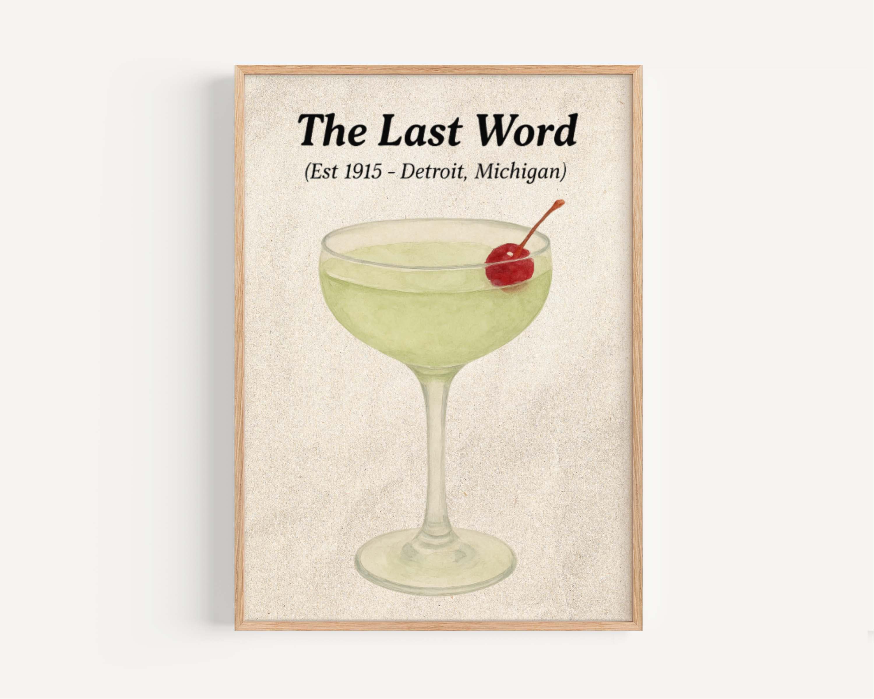 Last Word Cocktail Vintage Wall Art