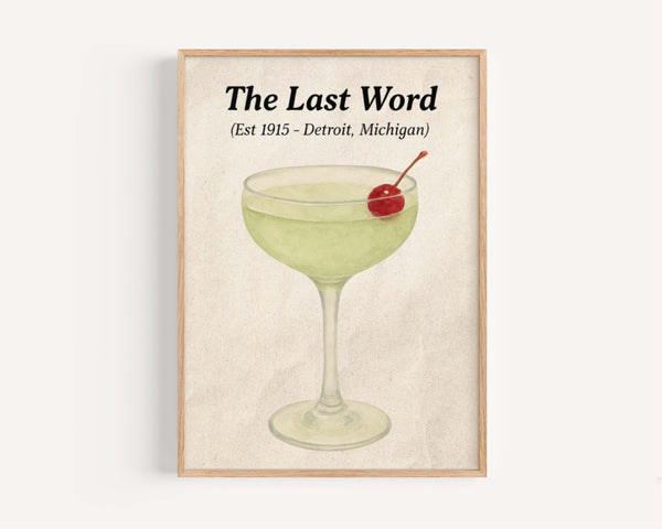 Last Word Cocktail Vintage Wall Art