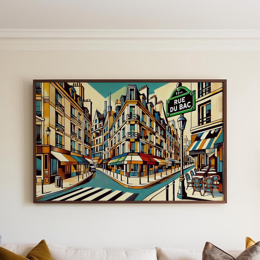 Rue du Bac Wall Art Paris Print, French Decor Travel Poster, Housewarming Gift, France Art, Elegant Parisian Home Decor