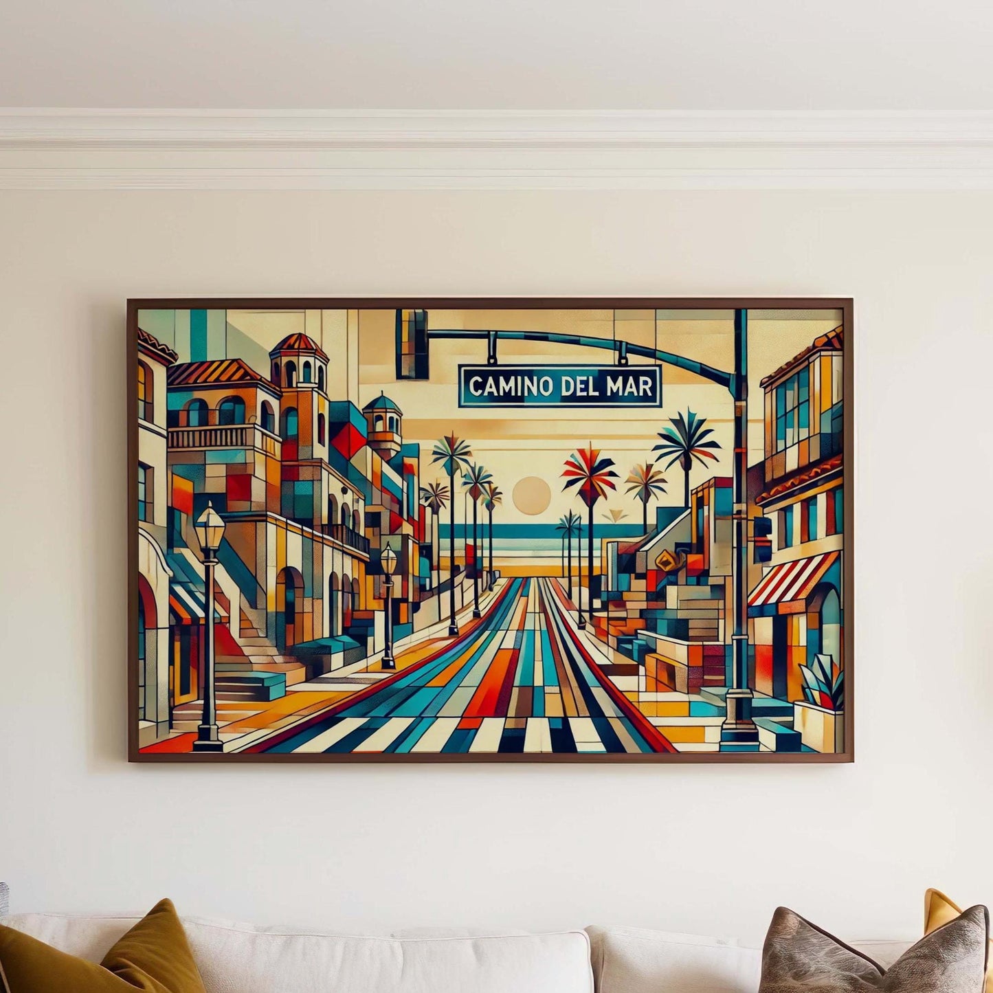 Camino Del Mar Wall Art Print - California Travel Poster, Del Mar Gift, Beach Housewarming Decor, Coastal Home Art