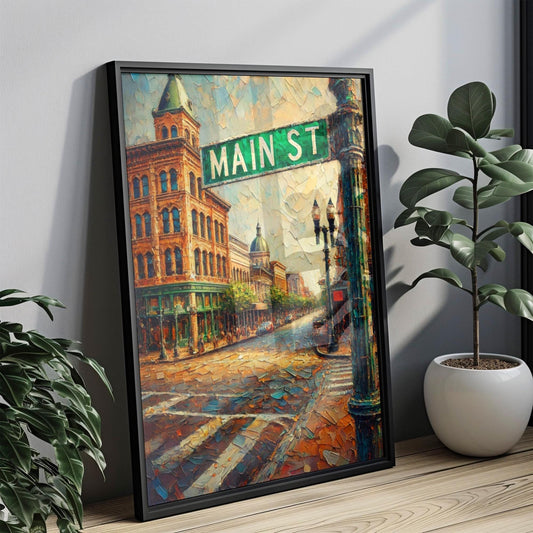 Wall Art Main St Print Baton Rouge Louisiana Travel Poster Louisiana Gift Housewarming Decor