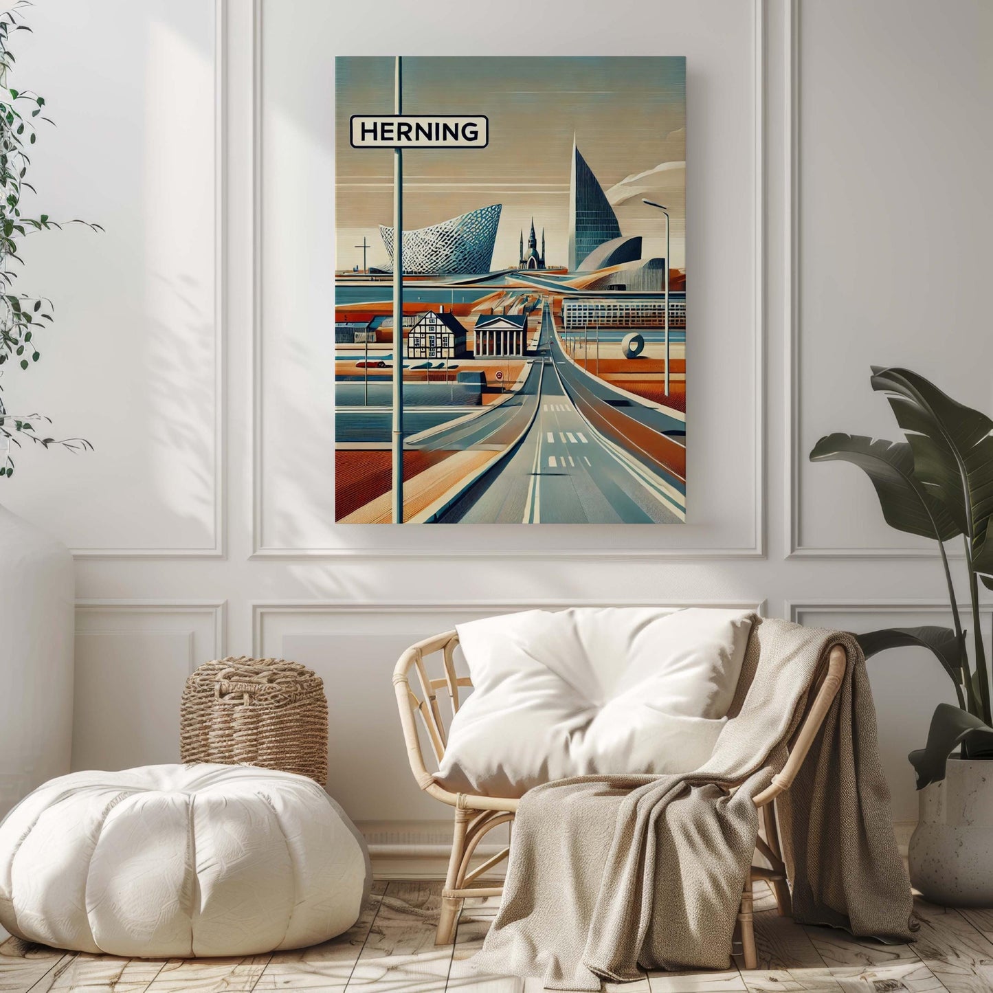 Herning Art Print - Denmark Travel Poster & Wall Art, European City Gift, Housewarming Decor, Scandinavian Home Accent