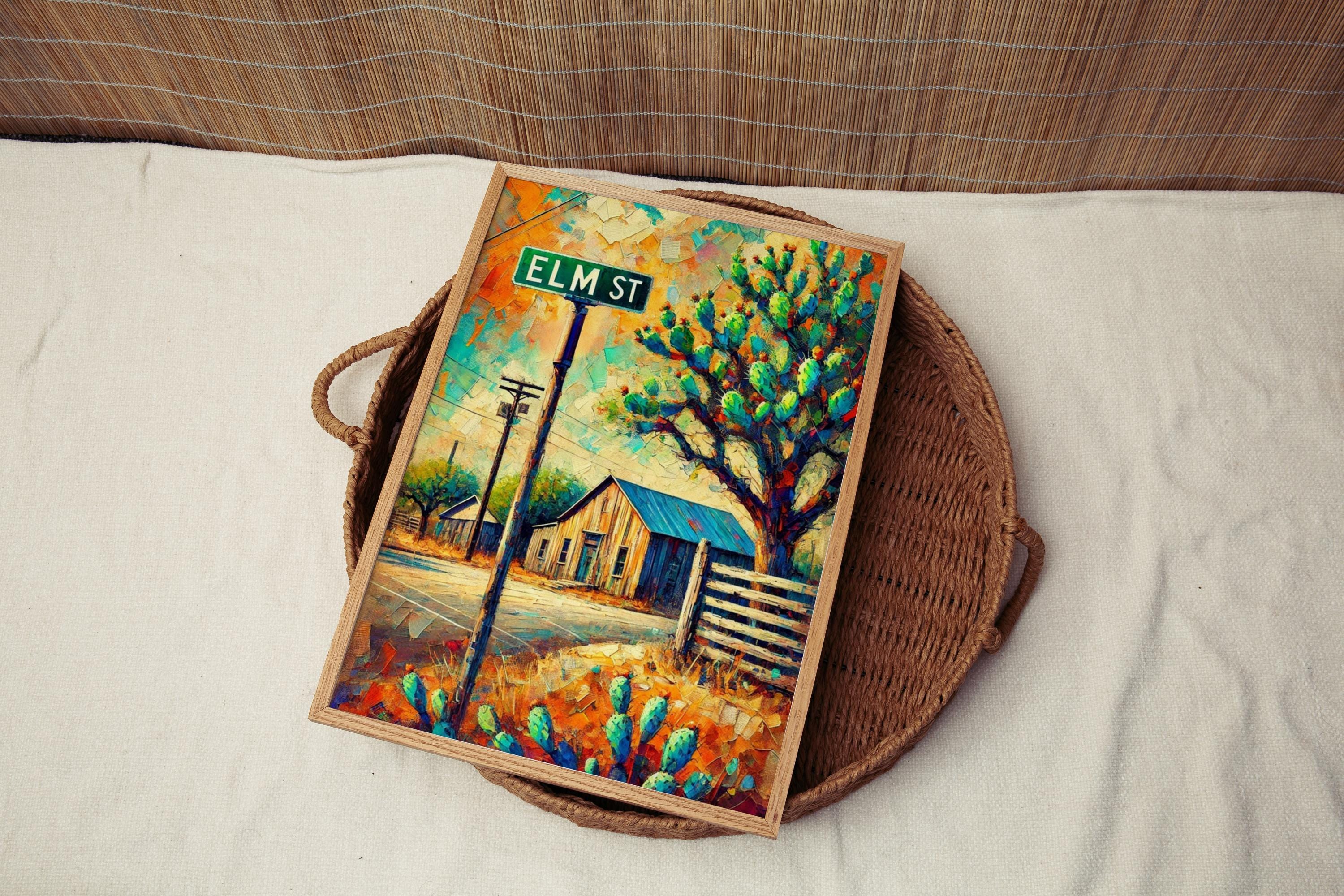 Dallas Elm St Wall Art, Travel Poster & Texas Home Decor, Dallas Gift, Elm Street Print, Housewarming Wall Art