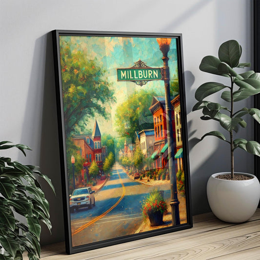 New Jersey Millburn Wall Art Print - Travel Poster USA Decor, New Jersey Gift, Housewarming & America Art Decor