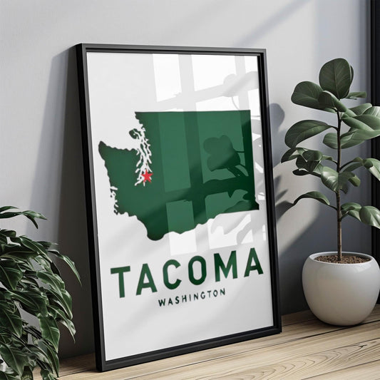 Tacoma Wall Art Print - Washington Travel Decor, WA Gift, Housewarming & College Room Decoration