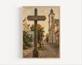 Kretinga Street Sign Art Print: Lithuania Heritage Town Travel Poster