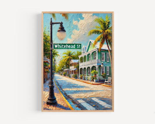 Key West Whitehead St Wall Art - Florida Travel Print & Poster, Housewarming Gift, Coastal Home Decor, Florida Artwork