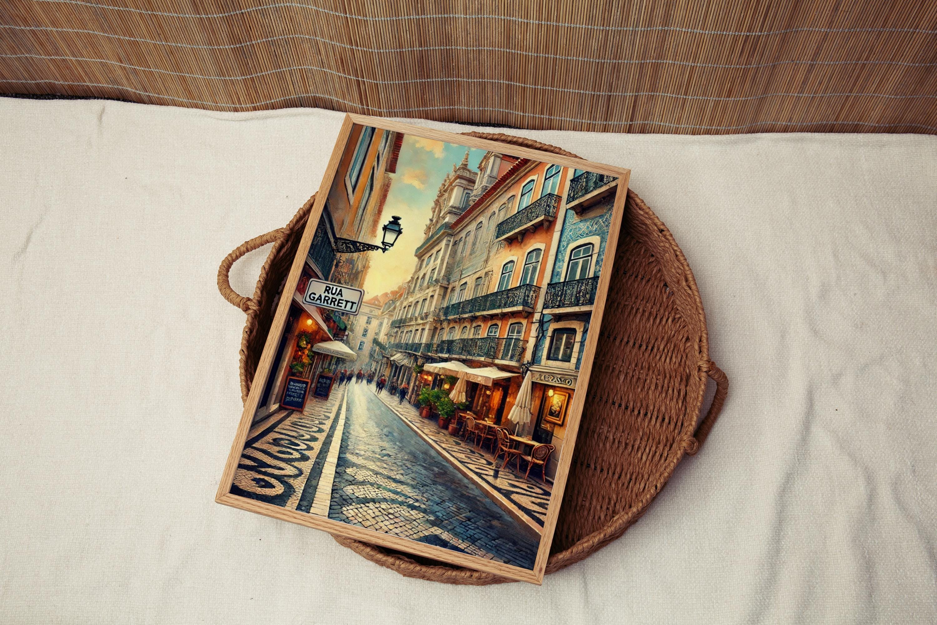 Portugal Rua Garrett Wall Art Print - Lisbon Travel Poster, Portugal Decor, Housewarming Gift,